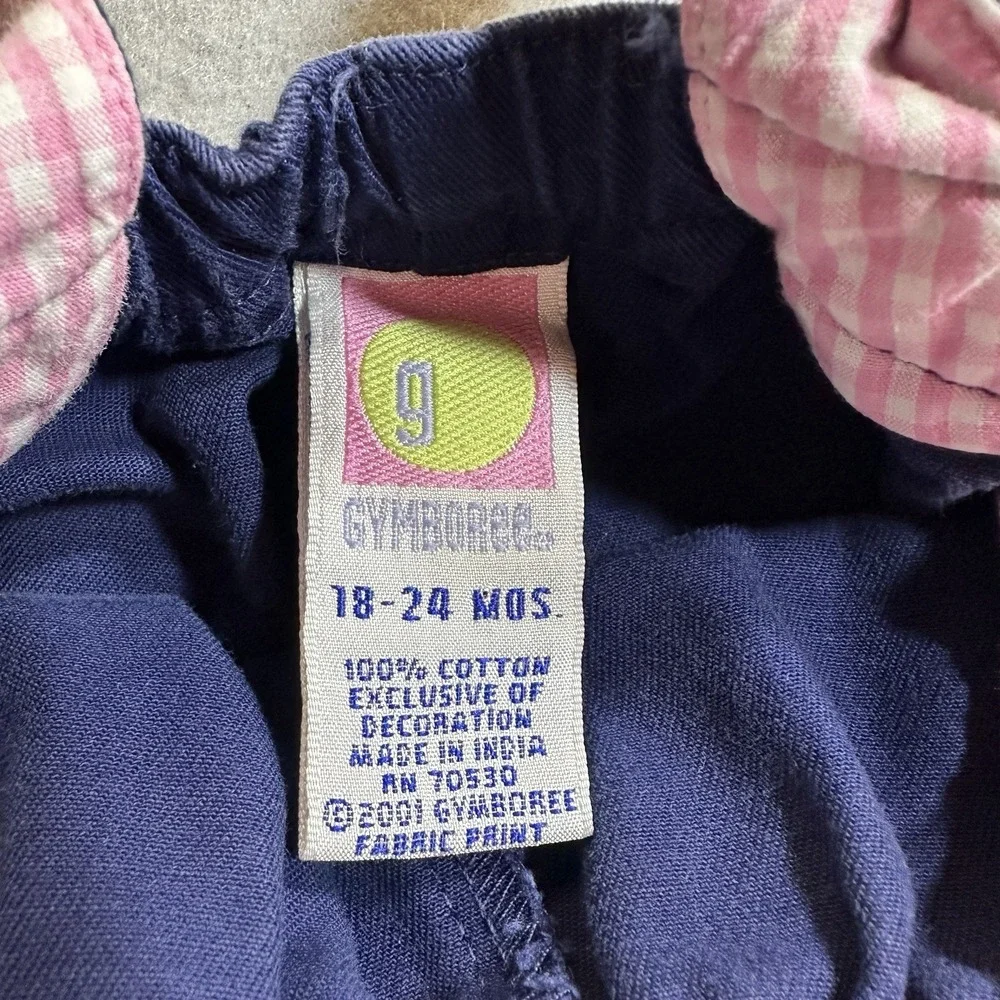 Vintage Gymboree Flower‎ Power Embroidered Overalls Girls 18-24 Month Cottage